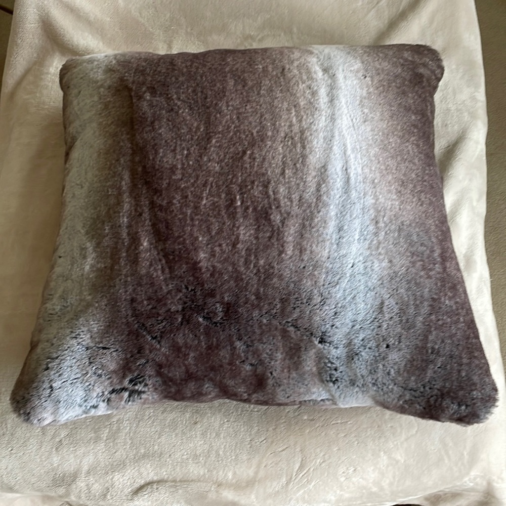 Large Faux Fur Decorative Accent Pillow
